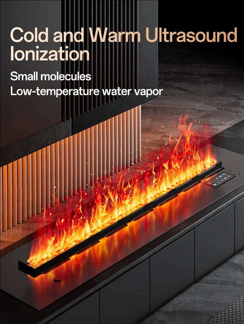Electric Fireplace, 3D, LED, Steel - detail 22