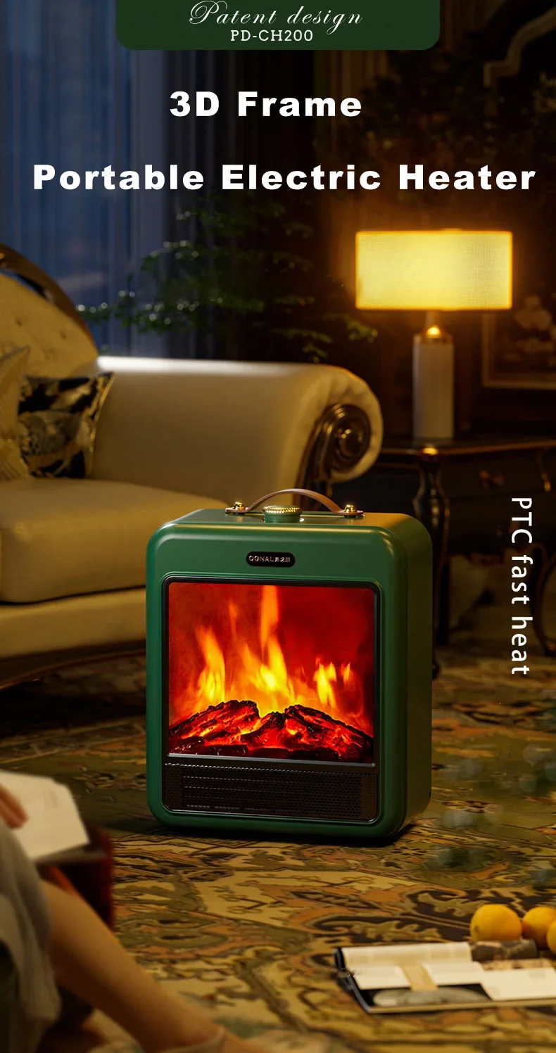 Electric Fireplace, Portable, 3D, 1700W - detail 10