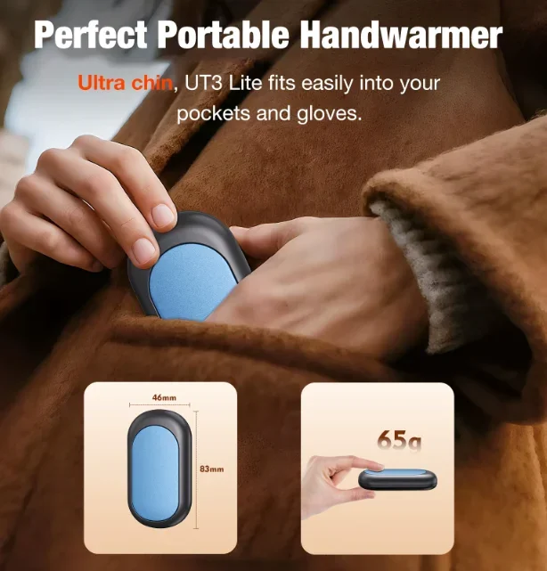 Hand Warmer, 2-Pack, 4000mAh, USB, Portable - detail 20