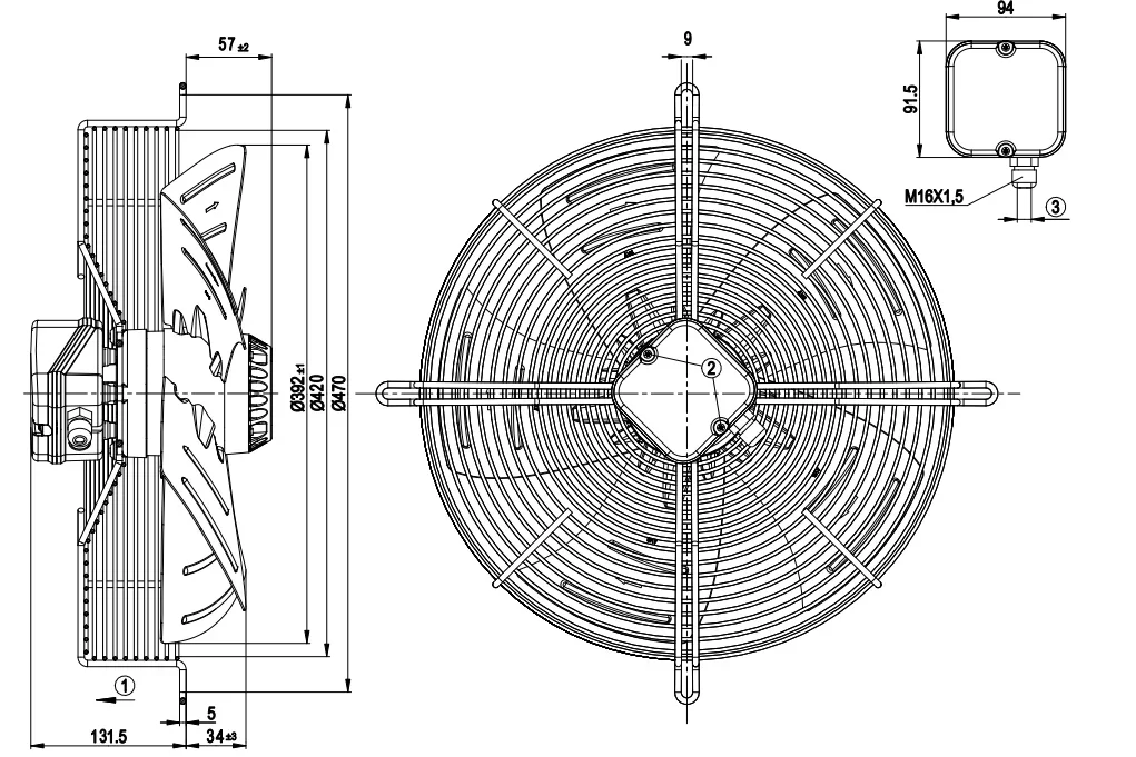 Ball Bearing, S4D400-8317072919, 230V, 135W, 0.76A - detail 20