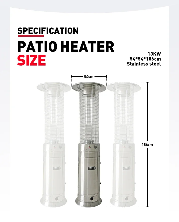 Patio Heater, 5000-13000W, Steel - detail 10