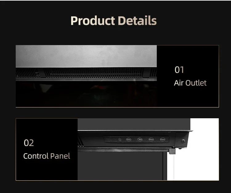Electric Fireplace, 70-Inch, 3-Sided - detail 18