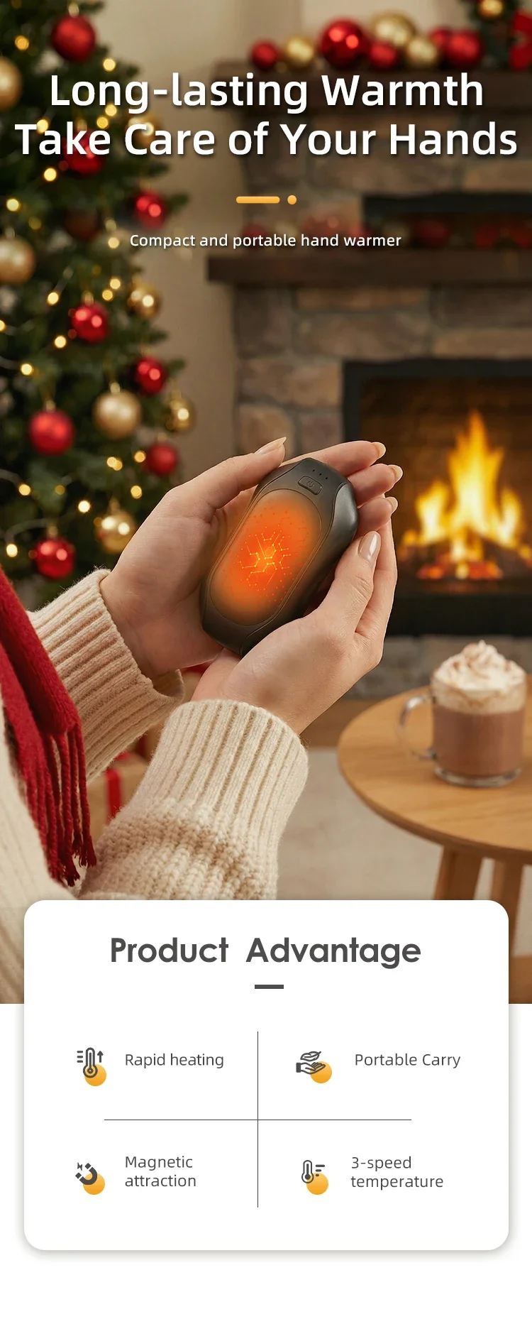 Electric Pocket-sized Hand Warmer, 2-in-1, Battery, abs - detail 4