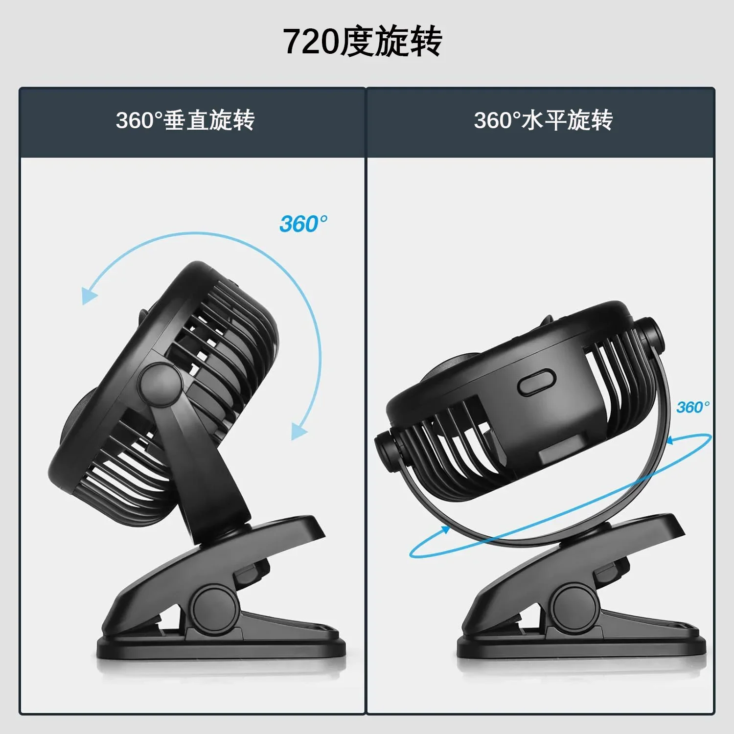 Wind Speeds Fan, 2-in-1, Portable, USB, 720° - detail 20