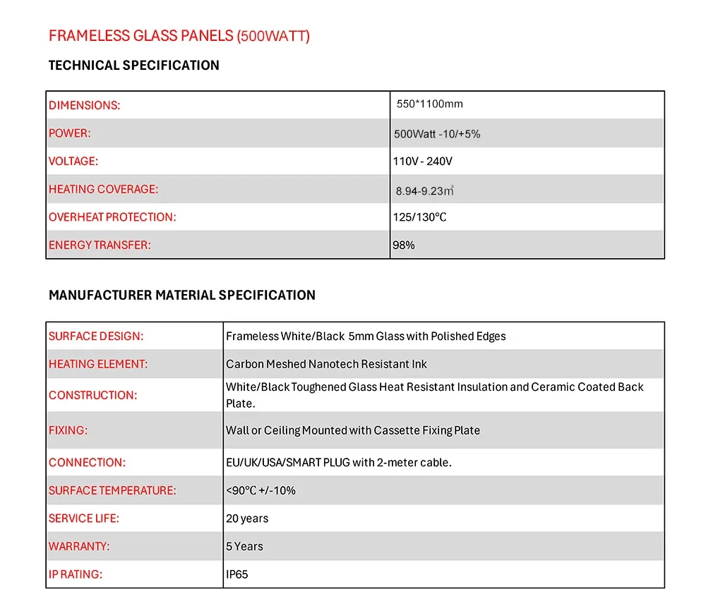 Infrared Bathroom Heater, 450Watt, Solar, Wall - detail 14