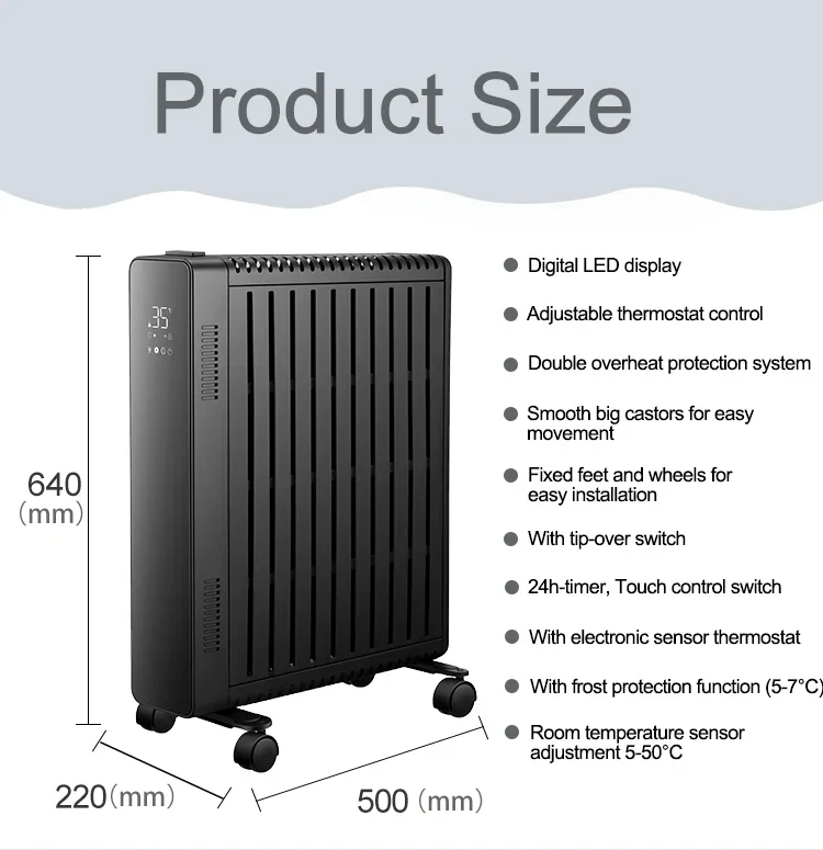 Infared Electric Oil Heater, 2500W, Portable - detail 4