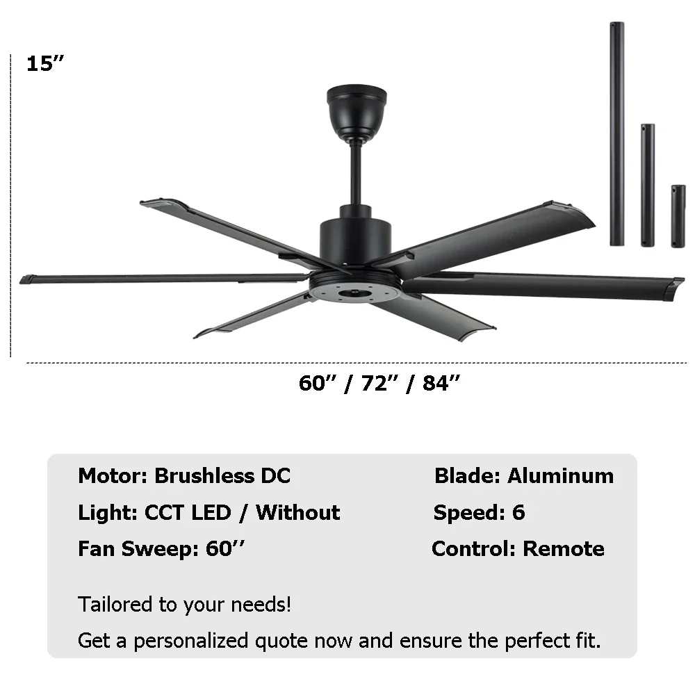 Style Ceiling Fan, 60", Aluminum - detail 16