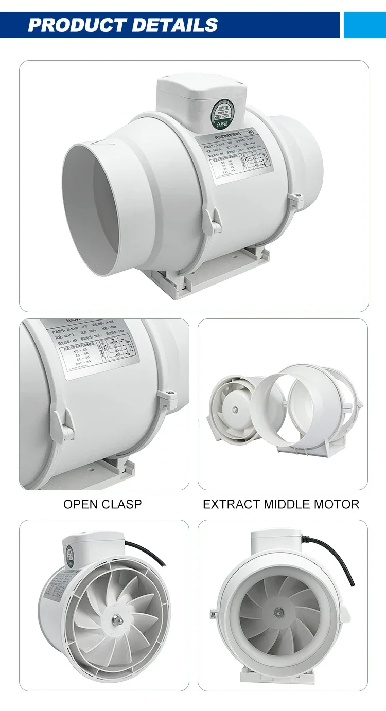 Mixed Flow Fan, 1500Cfm, 250mm, Plastic, Inline - detail 24