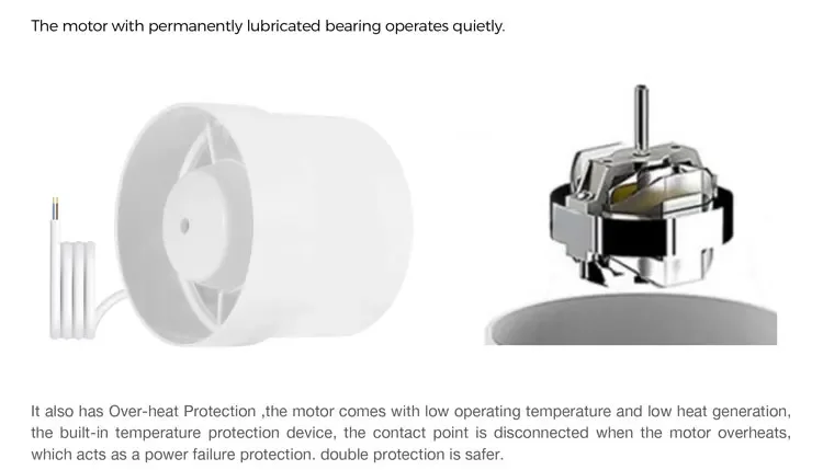 Inline Duct Fan, 150mm, 18W, Copper - detail 12