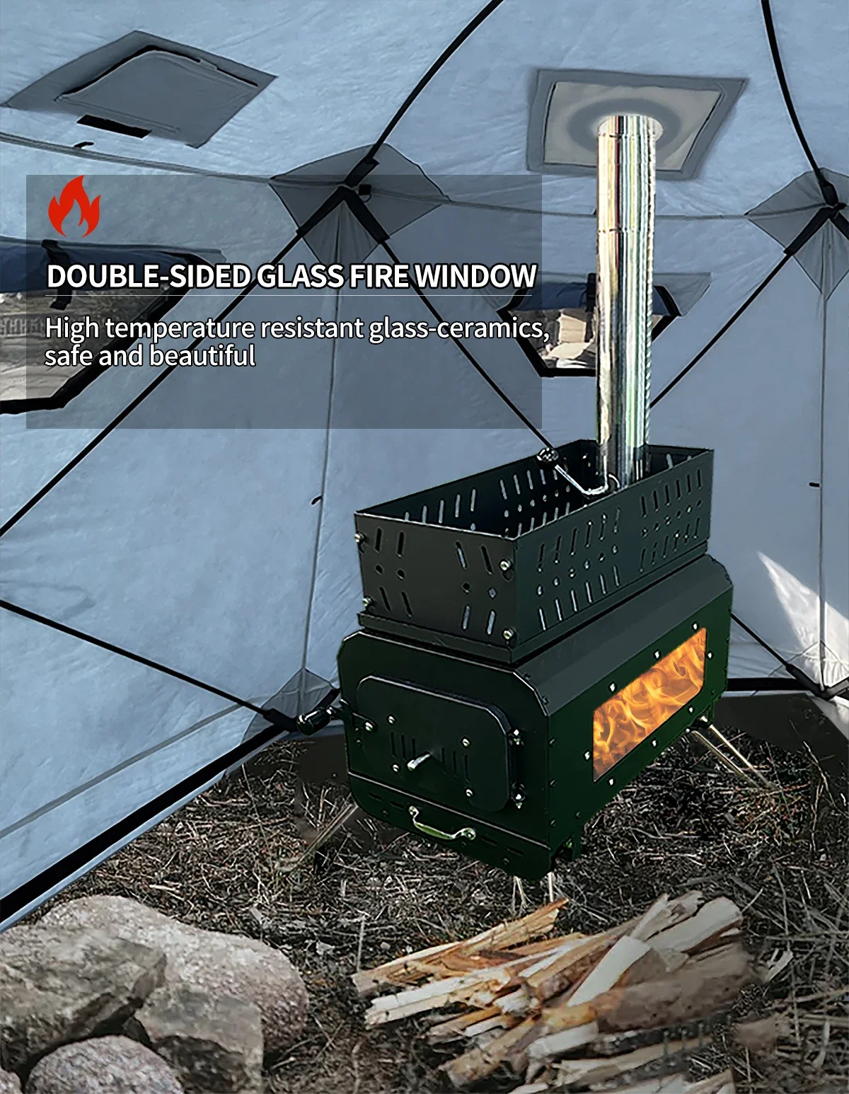 Foldable Firewood Sauna Stove, Carbon Steel - detail 4