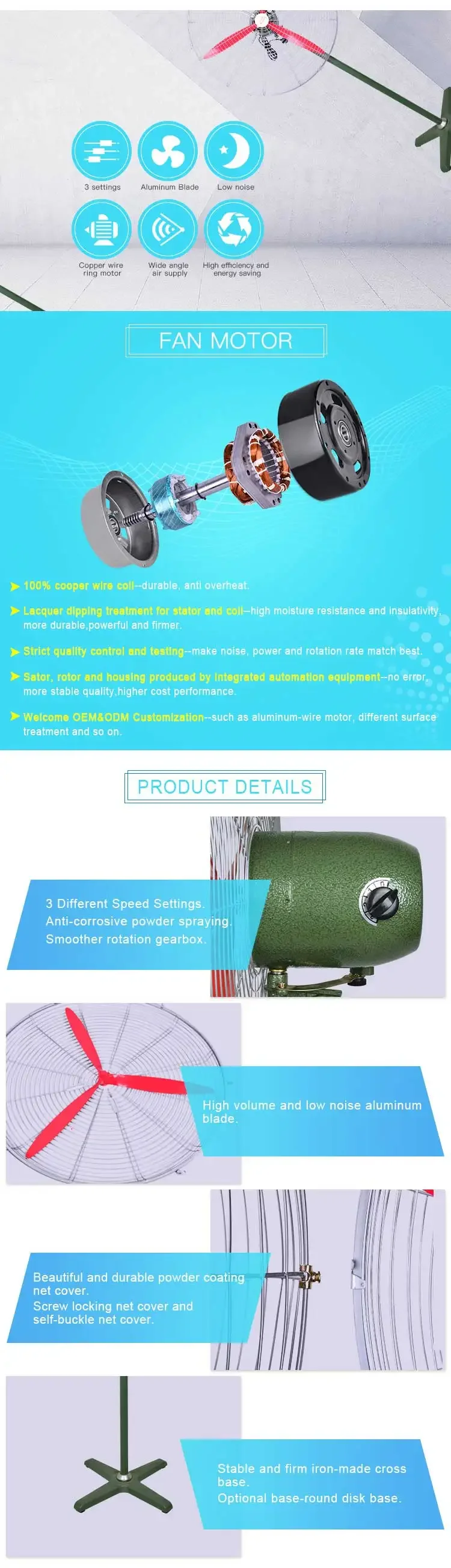 Floor Mist Fan, Waterproof, Wall - detail 6