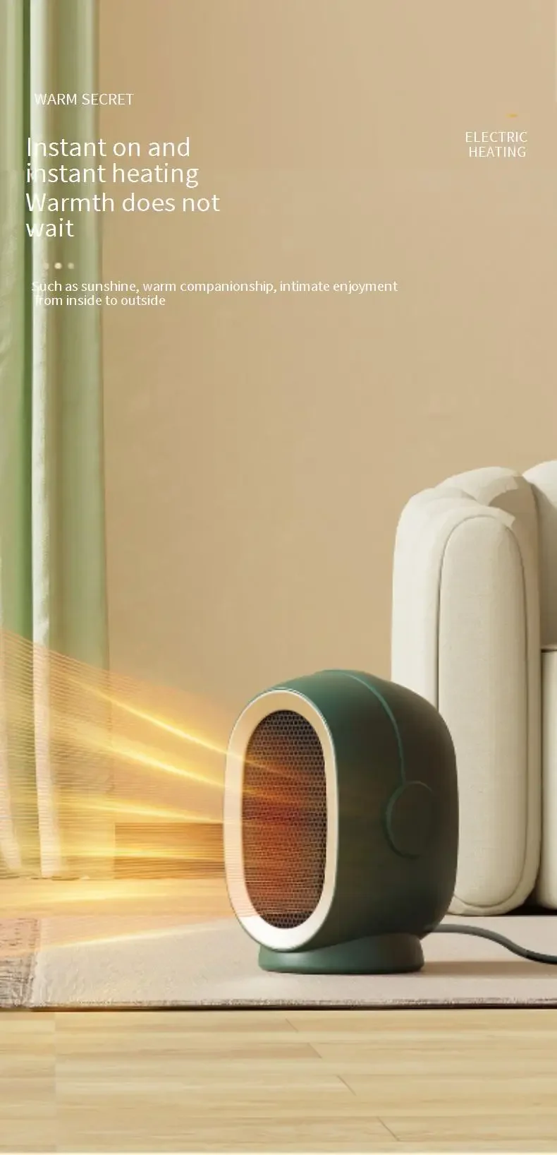 Portable Electric Heater, 220V, 1200W - detail 8