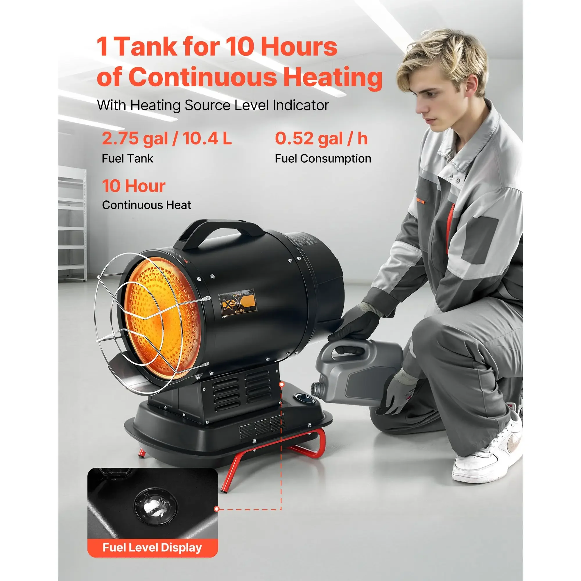 Portable Industrial Space Heater, 125000, BTU - detail 8