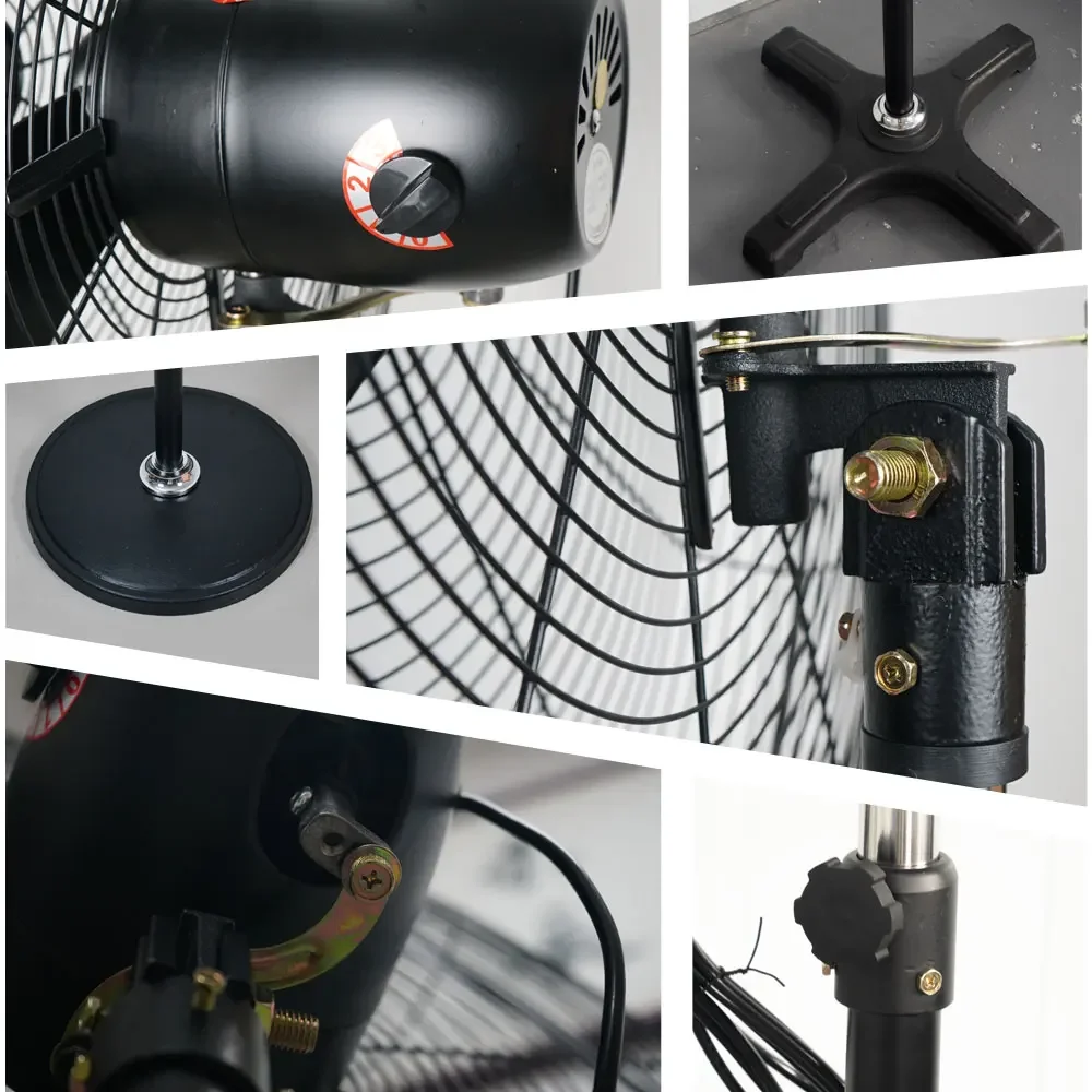 Metal Industrial Stand Fan, 3-Speed, 110-220V, 180 W(0.24hp) - detail 8