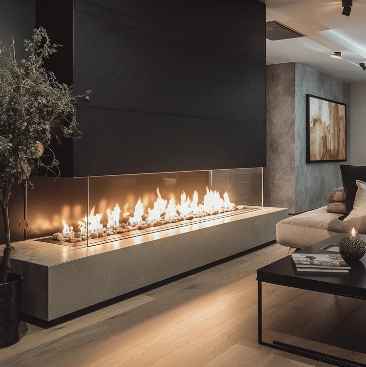 Steel Metal Ethanol Fireplace, Stainless Steel - detail 18