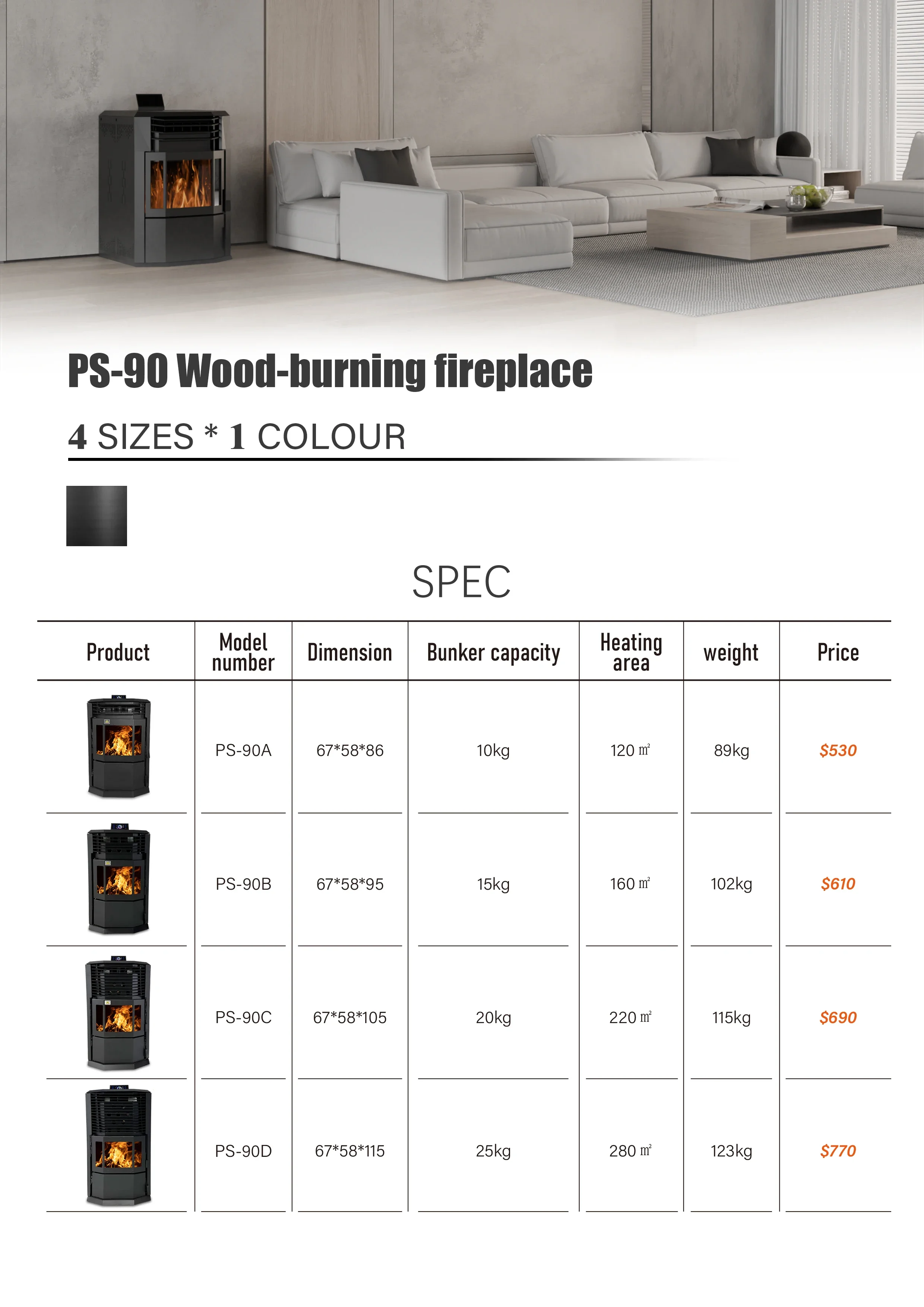 Burner Biomass Pellet Stove, 10kW, 10 KW, Carbon steel - detail 18
