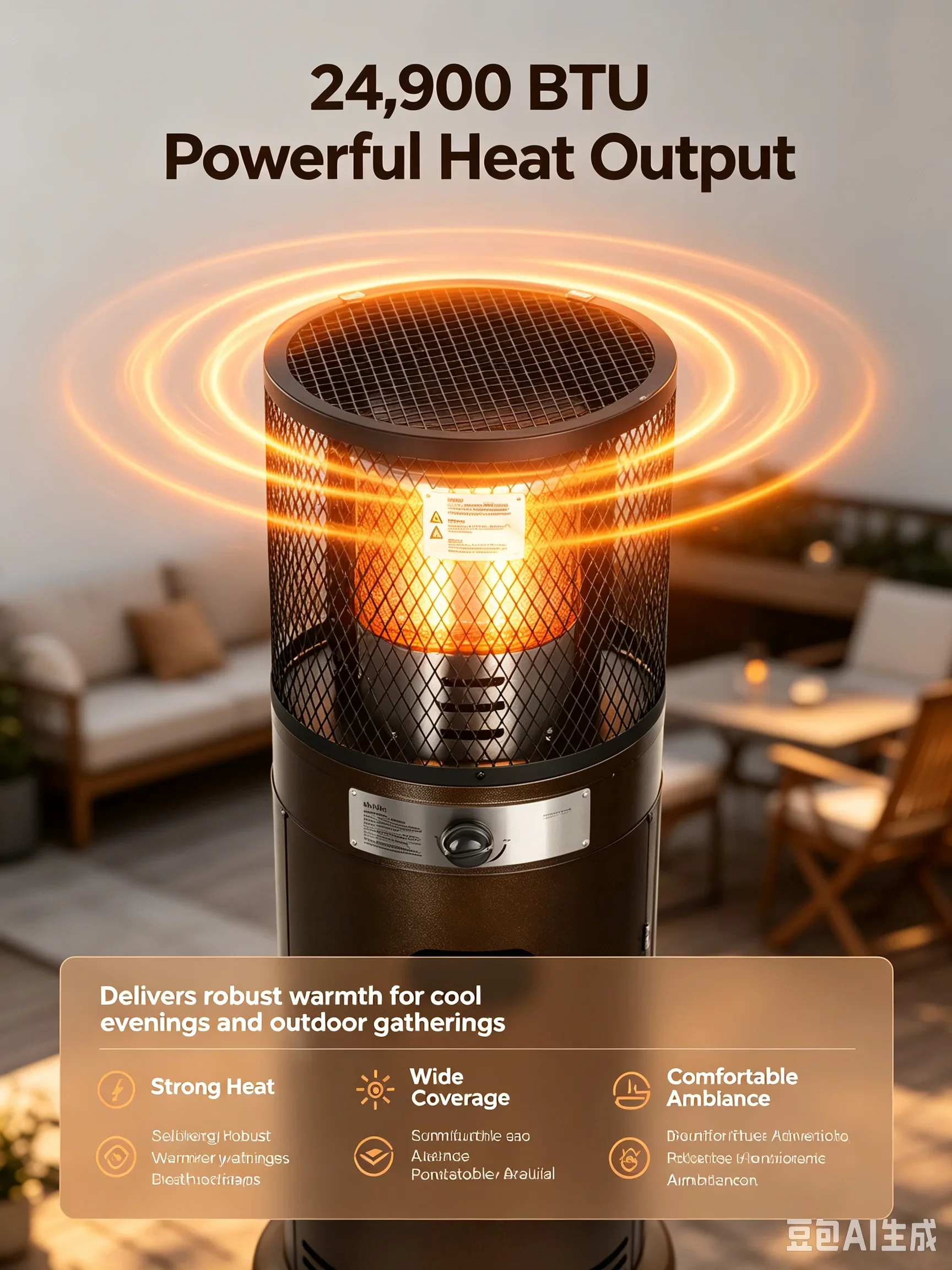 Lpg Patio Heater, 7.3KW, 24900BTU, Stainless Steel - detail 16