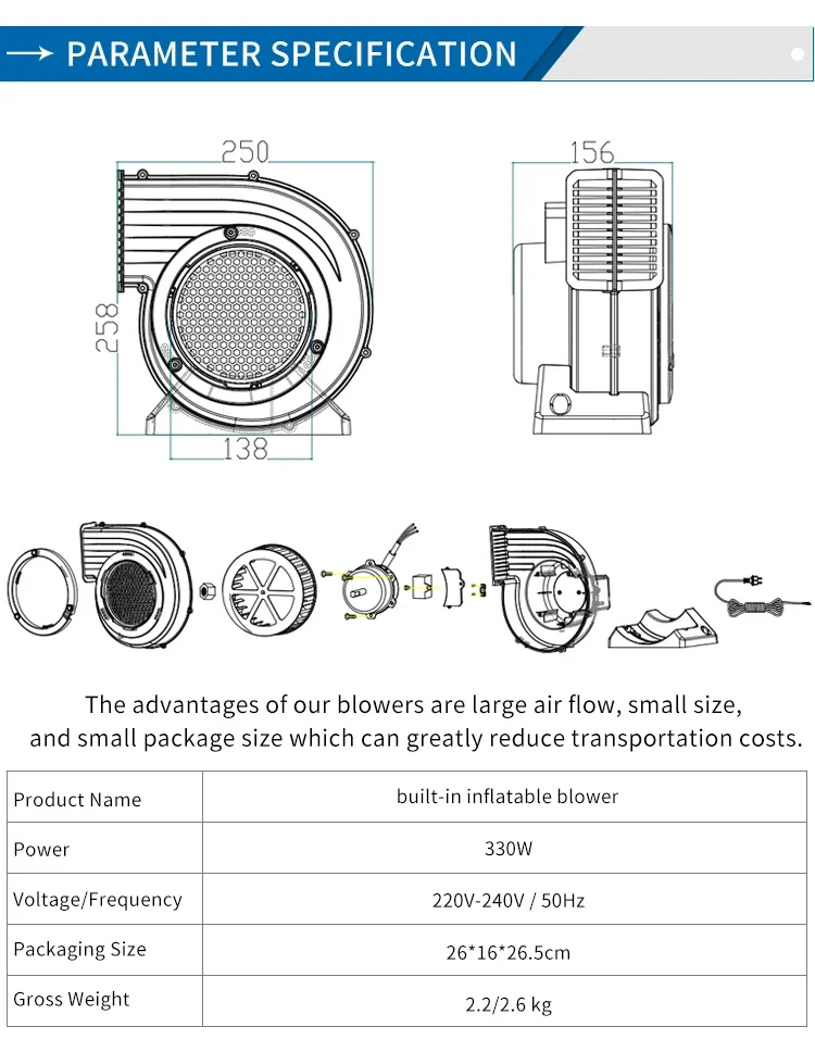 Design External Inflatable Blower, 220V-240V, Electric - detail 22