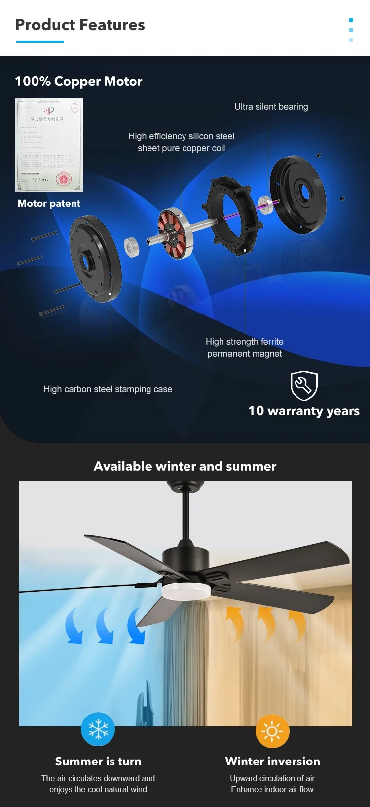Ceiling Fans, FE+Plywood Blade, F5671A-52 - detail 6