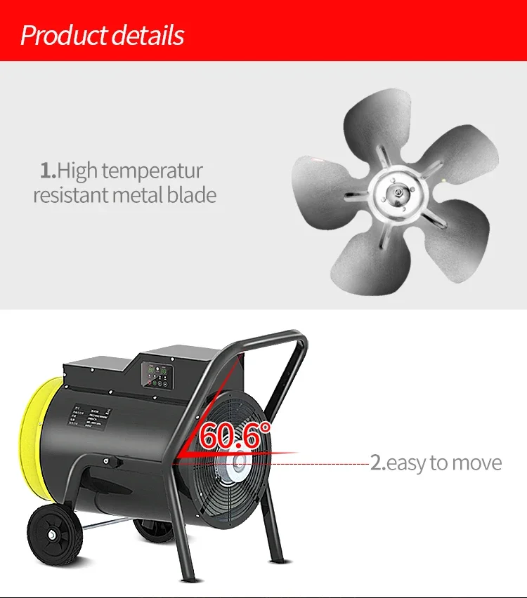 Efficiency Aquecedor Industrial Fan, 380V15KW, Portable - detail 10