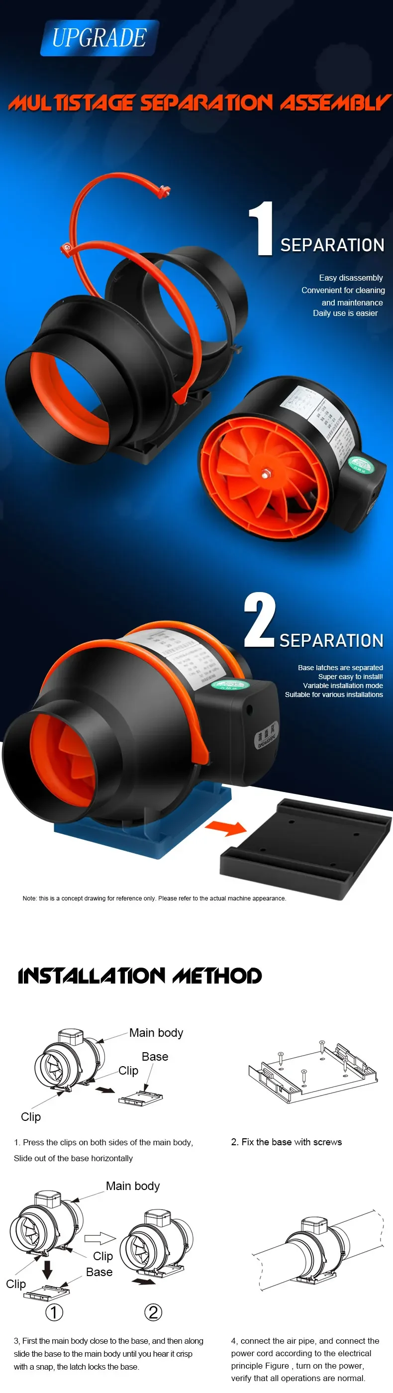 Inline Duct Fan, 220 V, 200 cmh - detail 8