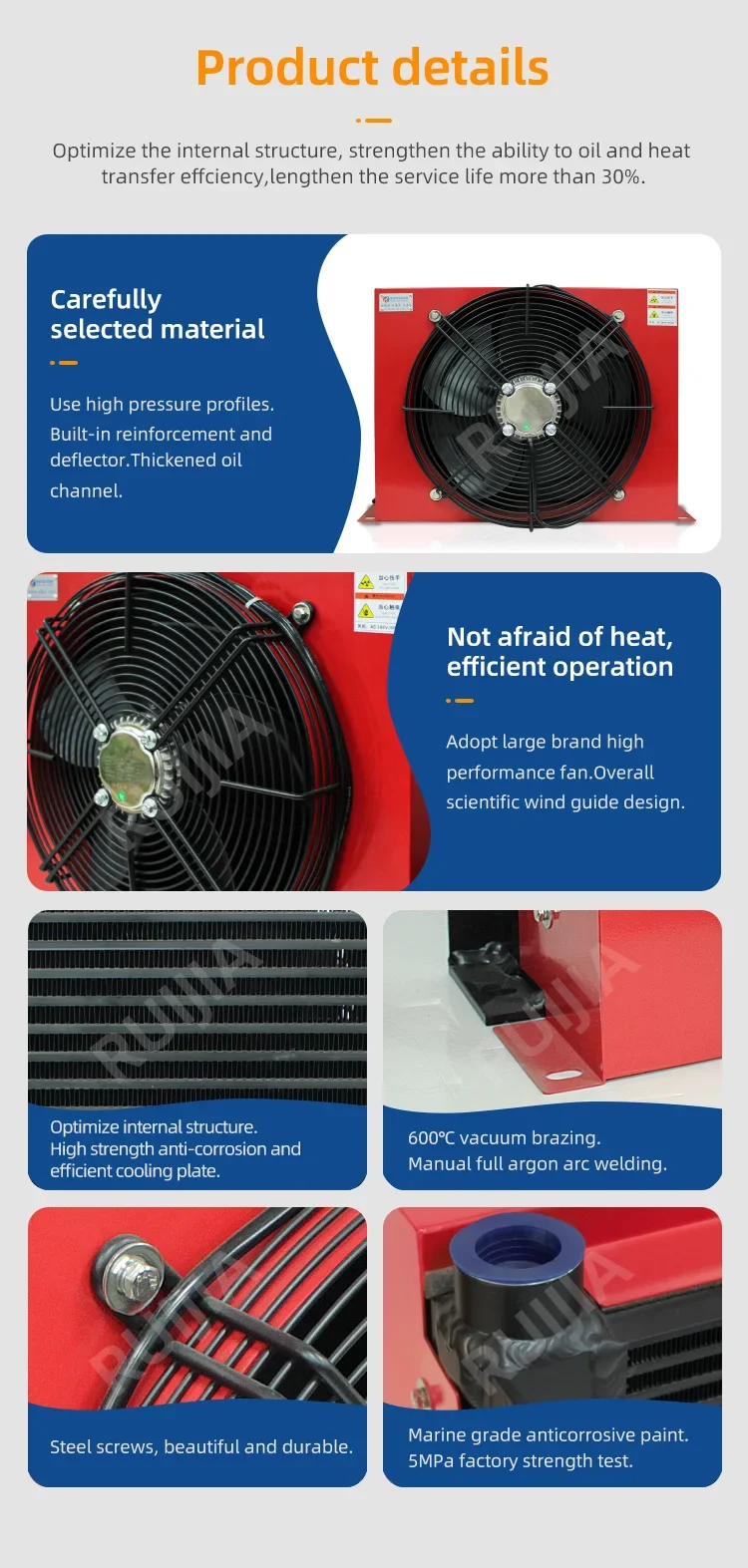 Hydraulic Oil Cooler, AH1470T, 200L, Aluminum - detail 24