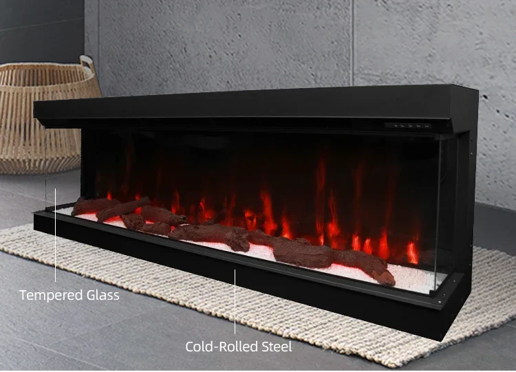Electric Fireplace, YIKA, 900W, Log set+glass panel - detail 16