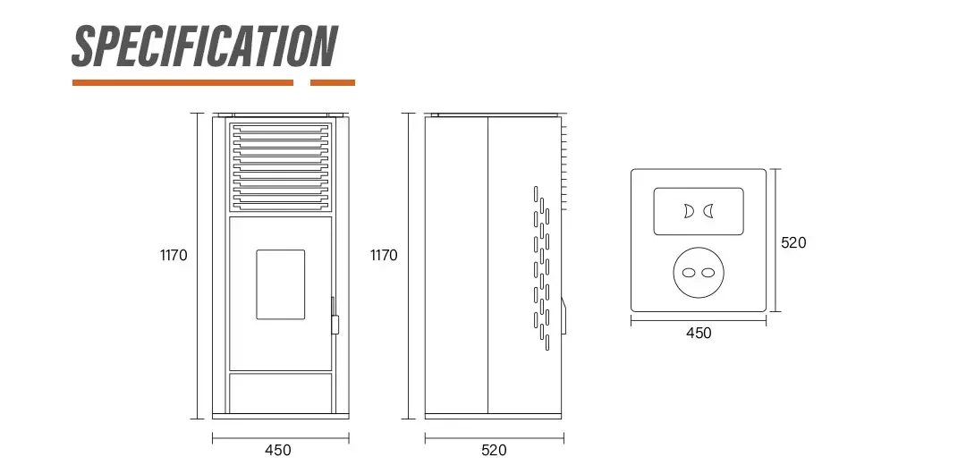 Ps-60 Pellet Stove, Carbon steel - detail 6