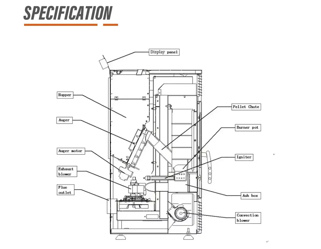 Burner Biomass Pellet Stove, 10kW, 10 KW, Carbon steel - detail 6