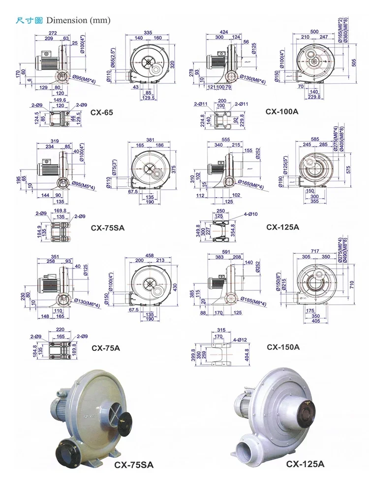 Centrifugal Blower, 0.74kw, 220 V, 16 - detail 10