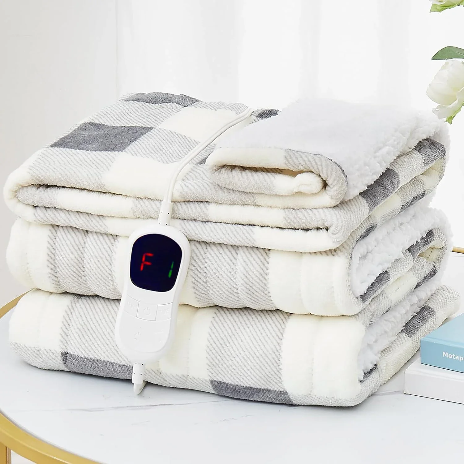 Heated Throw Fleece Blanket, 180x160, 100%, Portable - detail 18