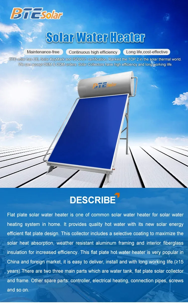 Solar Water Heater, Stainless, Steel, 200L - detail 2