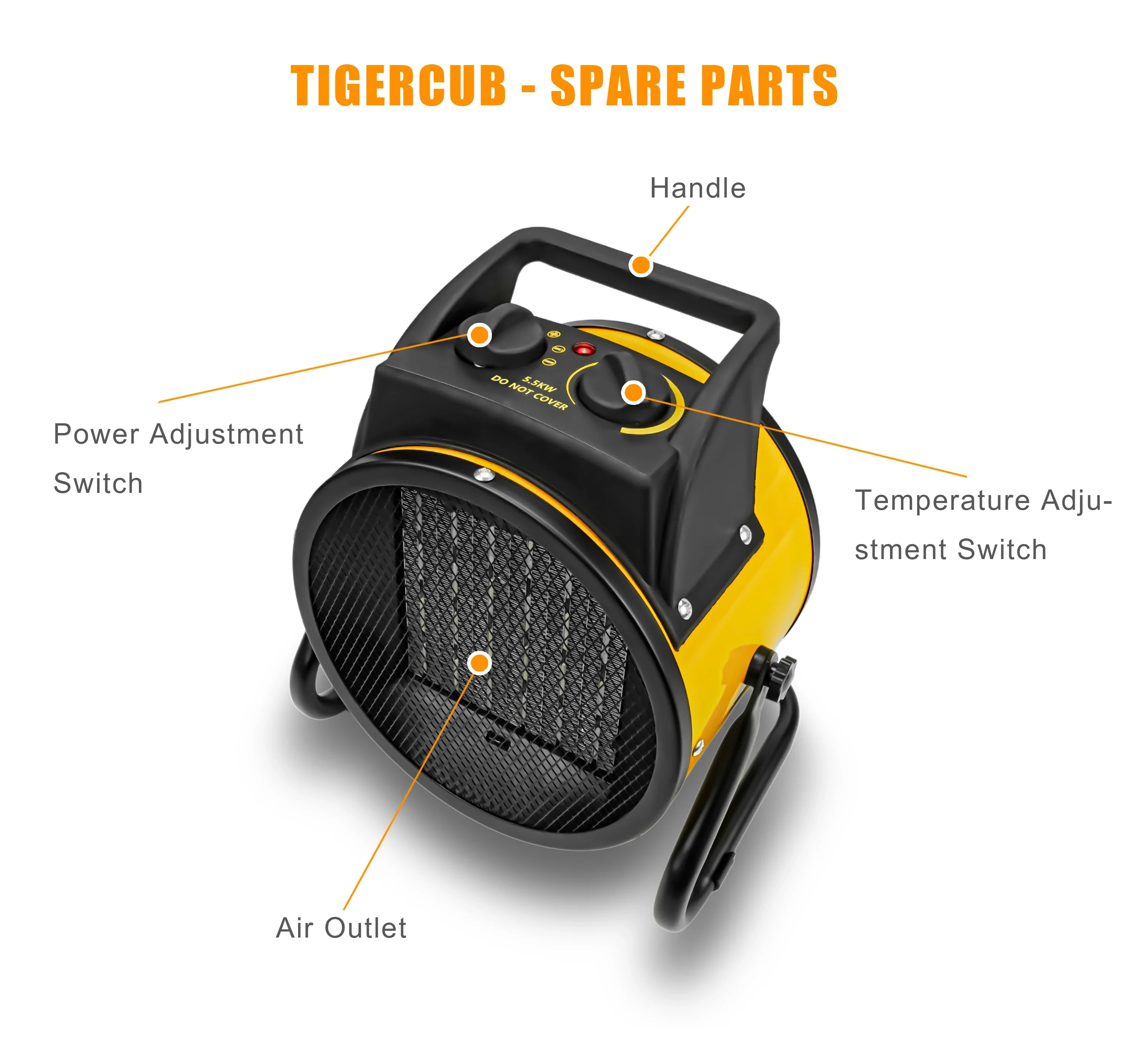 Efficiency Aquecedor Industrial Fan, 380V, 30KW, Portable - detail 4