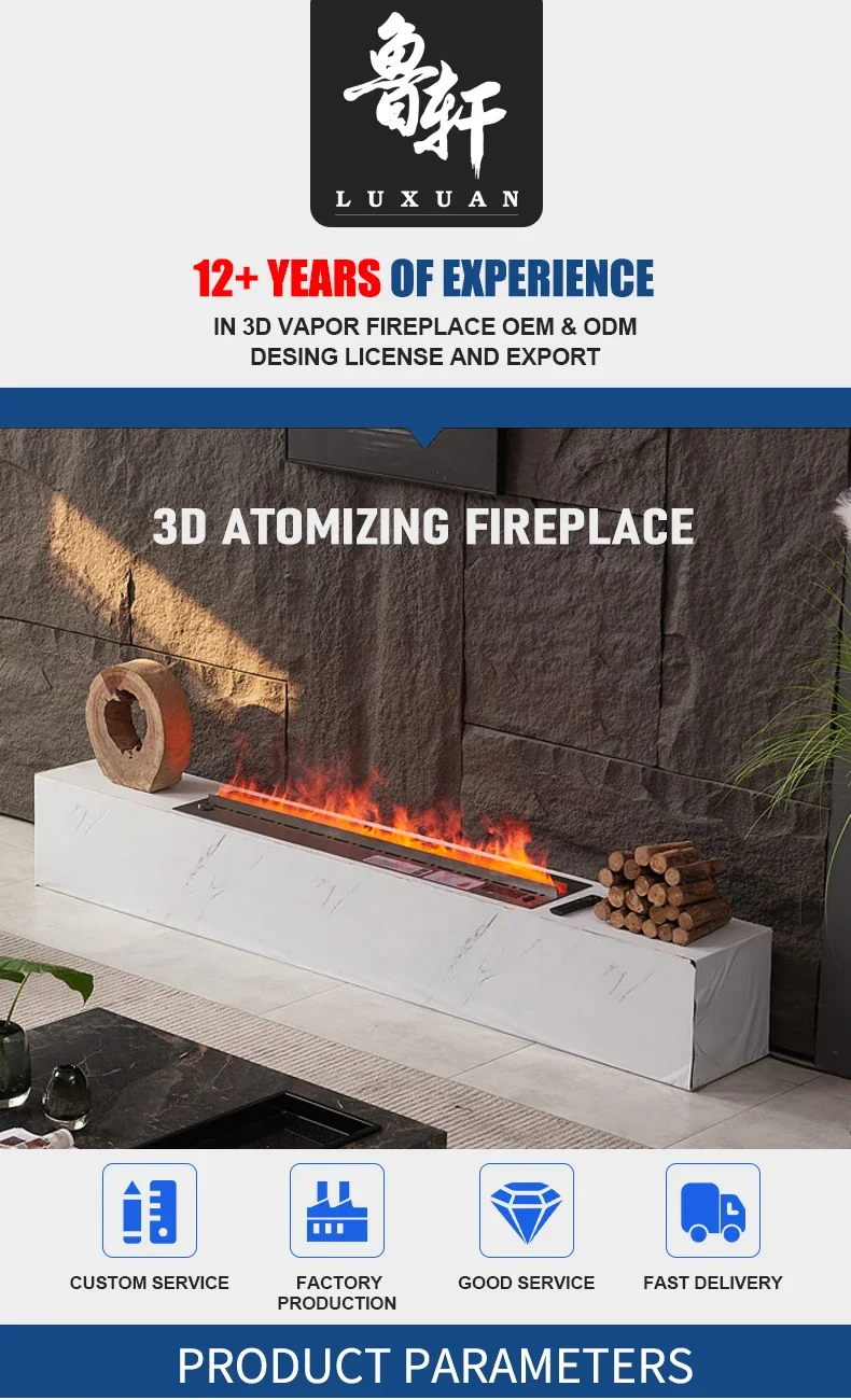 Electric Fireplace, LED, 200W, CR steel - detail 2