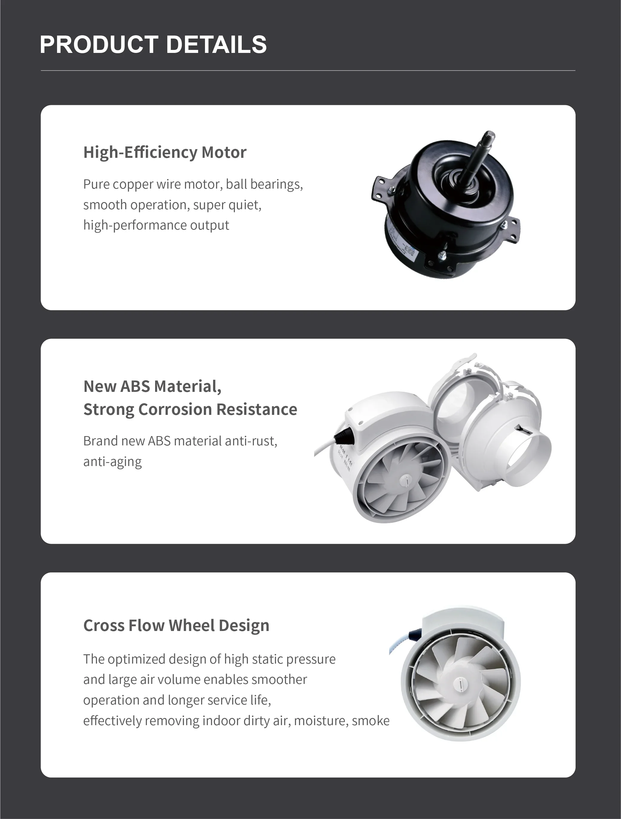Fan, PWM, Inline, Centrifugal, Plastic - detail 8