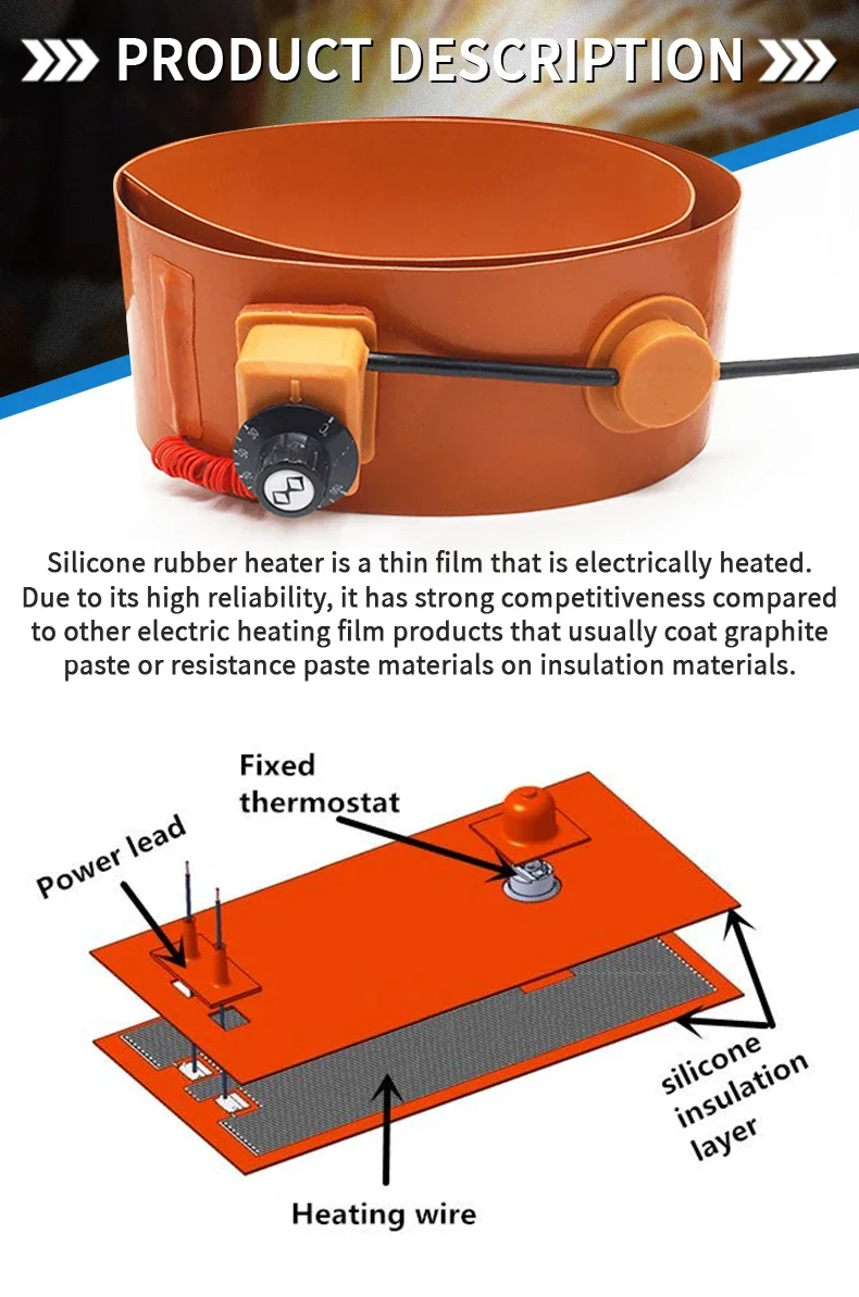 Rubber Band Heater, 110V/120V/220V, 1KW/2KW/3KW, 200L - detail 6