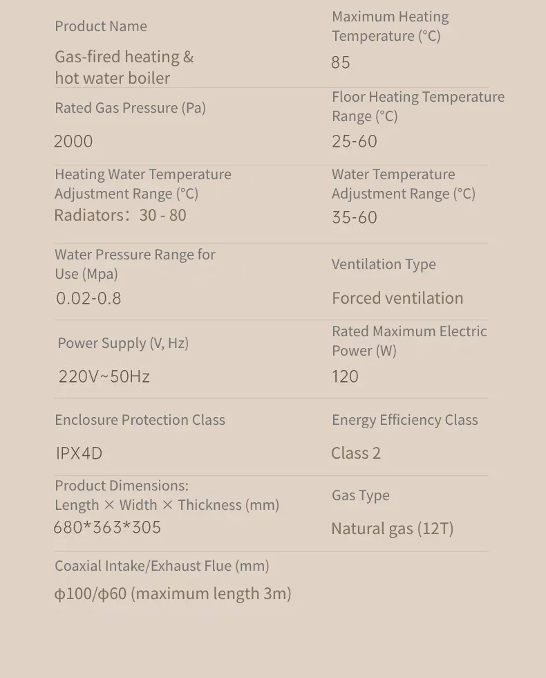 Natural Gas Wall-mounted Boiler, 6-10L, Metal - detail 48