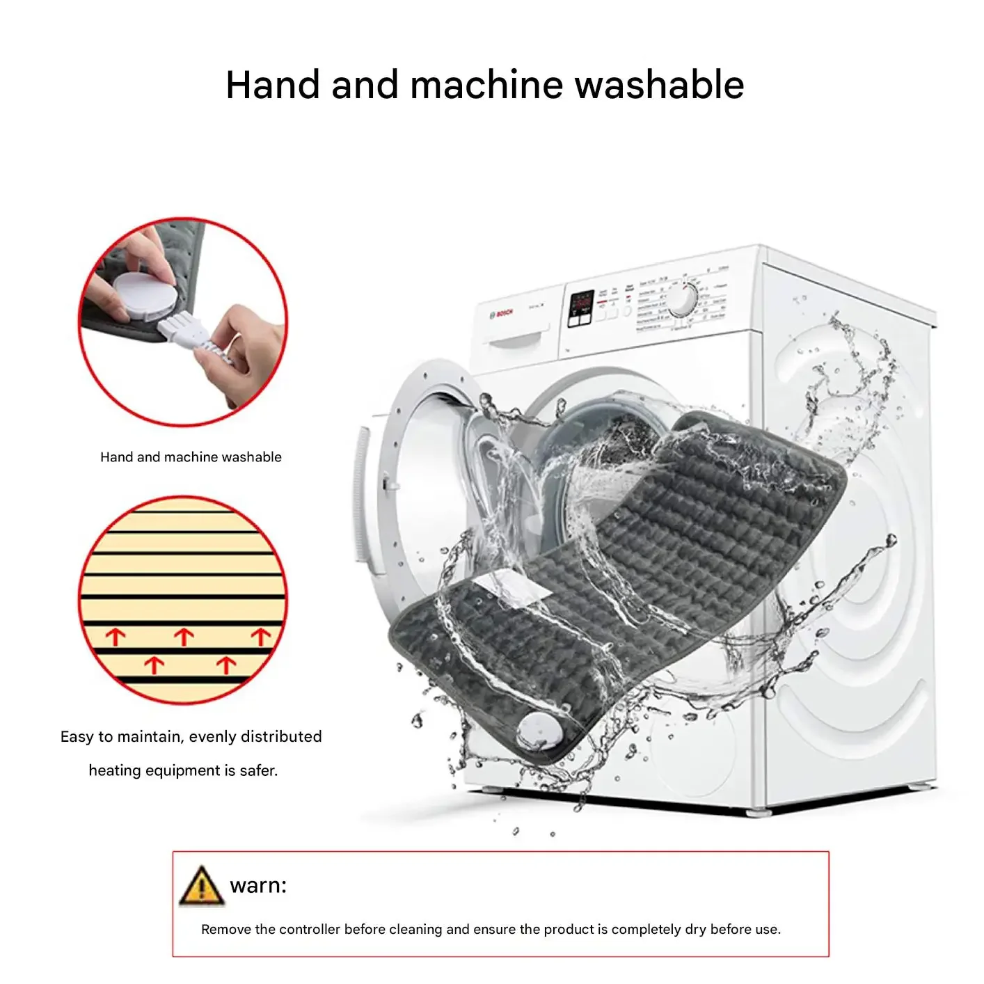 Electric Heated Throw Blanket, 75W(0.10hp), Flannel Fleece - detail 16