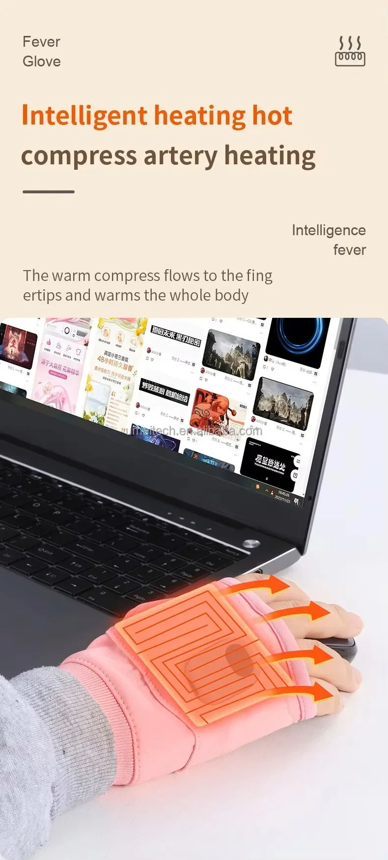 Hand Warmer, 2000Mah, Bamboo Charcoal Yarn, Wrist Support - detail 4