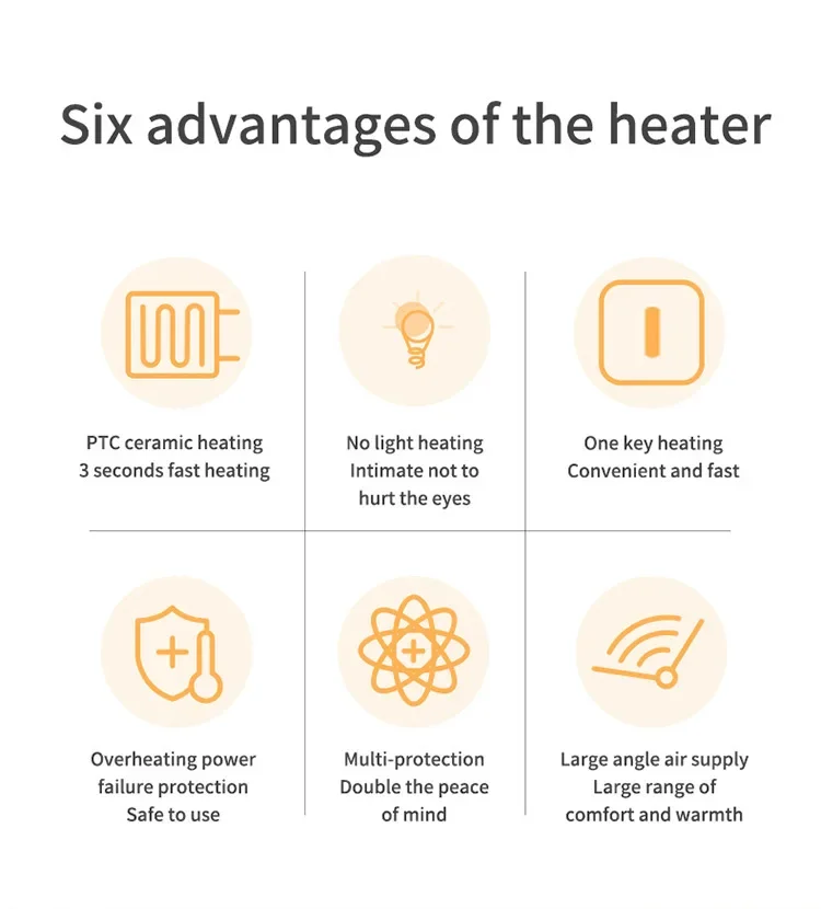 Lightweight Portable Heater, 500 W, Plastic - detail 4