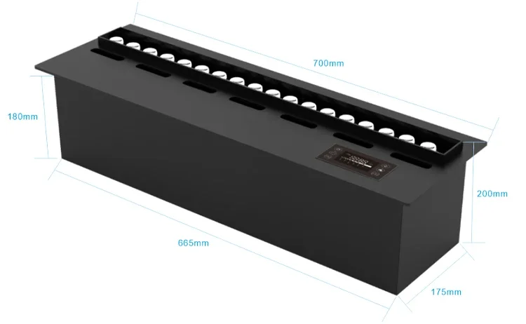 Electric Fireplace, 700MM, Steel - detail 4