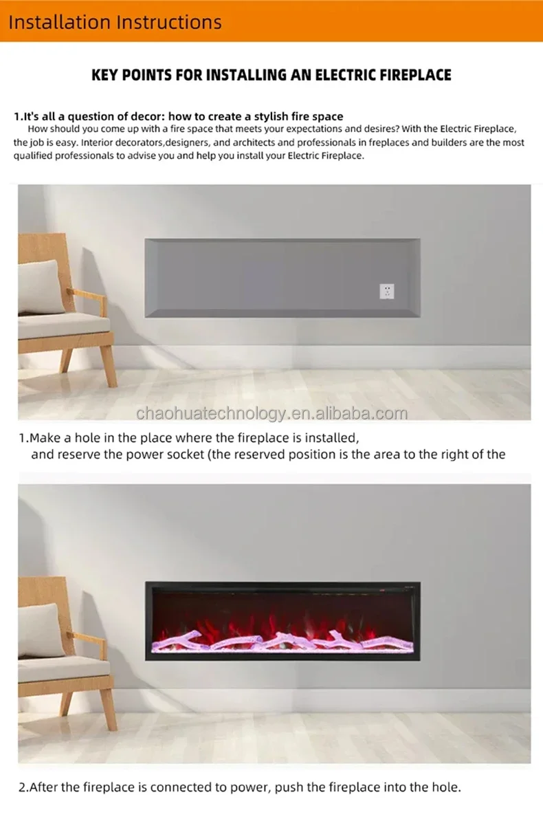 Electric Fireplace, 30-Inch, 1500W, LED - detail 20