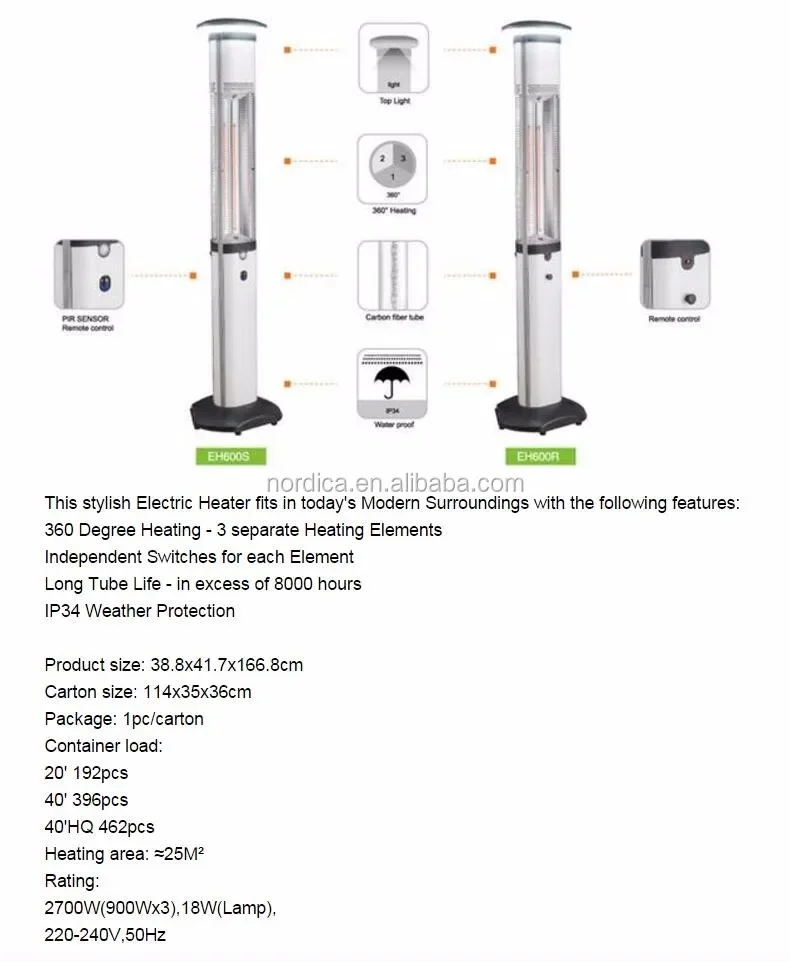 Infrared Quartz Halogen Heater, Aluminium, Patio Heaters - detail 6