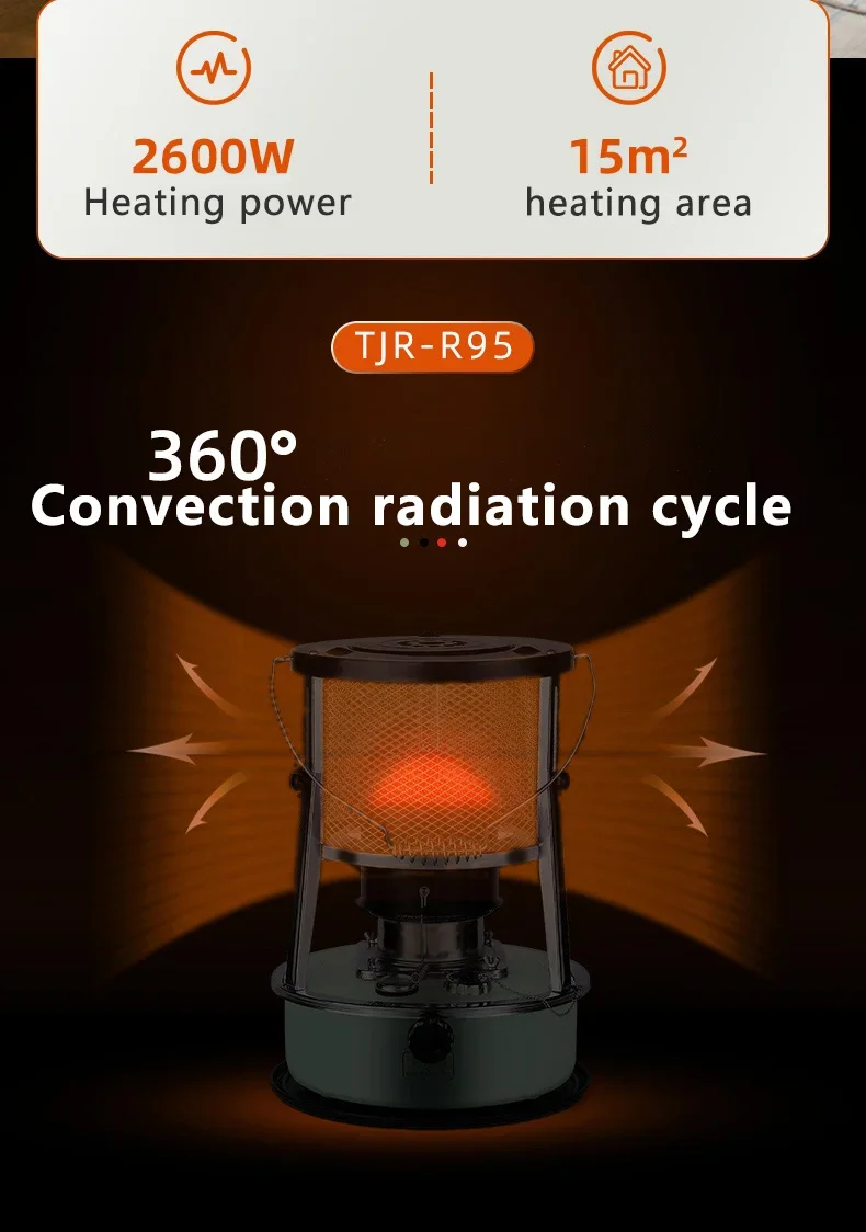 Steel Kerosene Heater, Portable, Stainless, 7800-8900kcal/hour - detail 8
