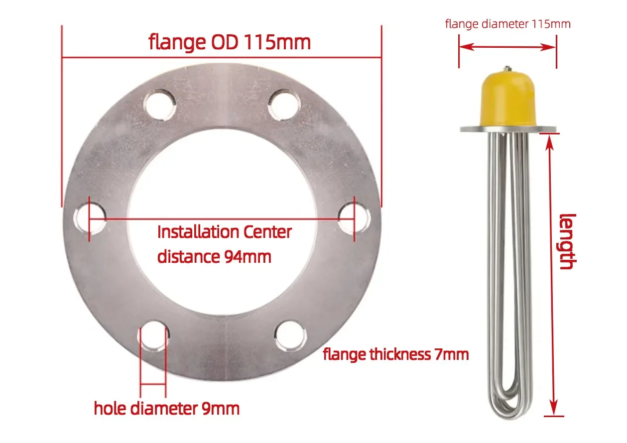 Flange Immersion Tubular Heater, 8Kw, 10Kw, 12Kw, 18Kw - detail 6