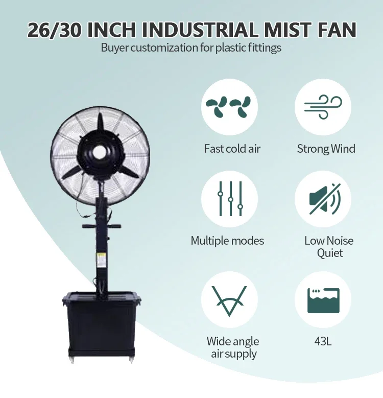 Pedestal Fan, 40L, 180W(0.24hp), Plastic - detail 2