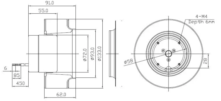 Centrifugal Blower, 133mm, 12V, Brushless, PA66 - detail 10