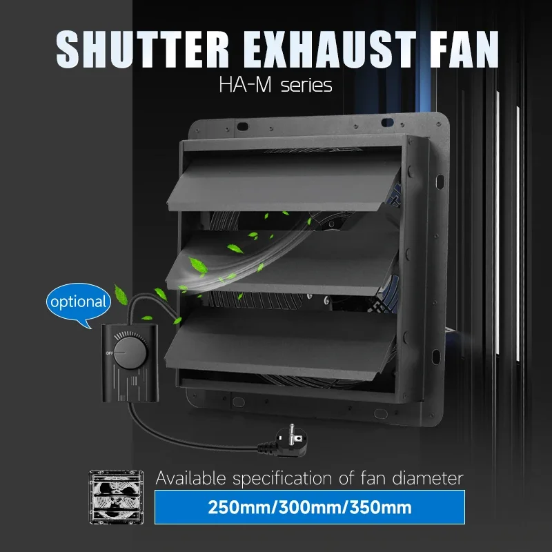 Wall-mounted Shutter Exhaust Fan, HA-250M, 220-240V, 710m³ - detail 2