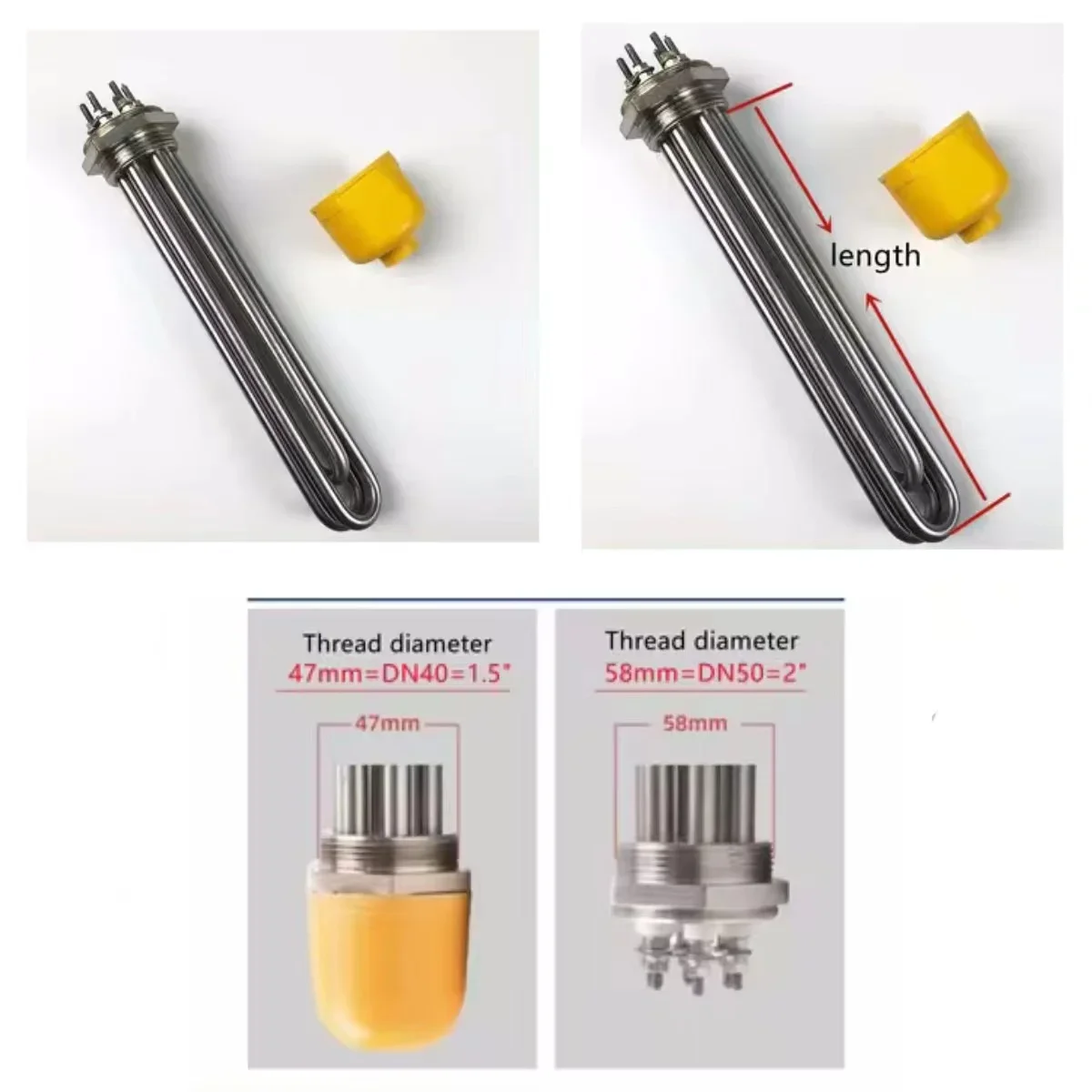 Steel Immersion Tubular Heater, 220V, 380V, Stainless, 8Kw - detail 16