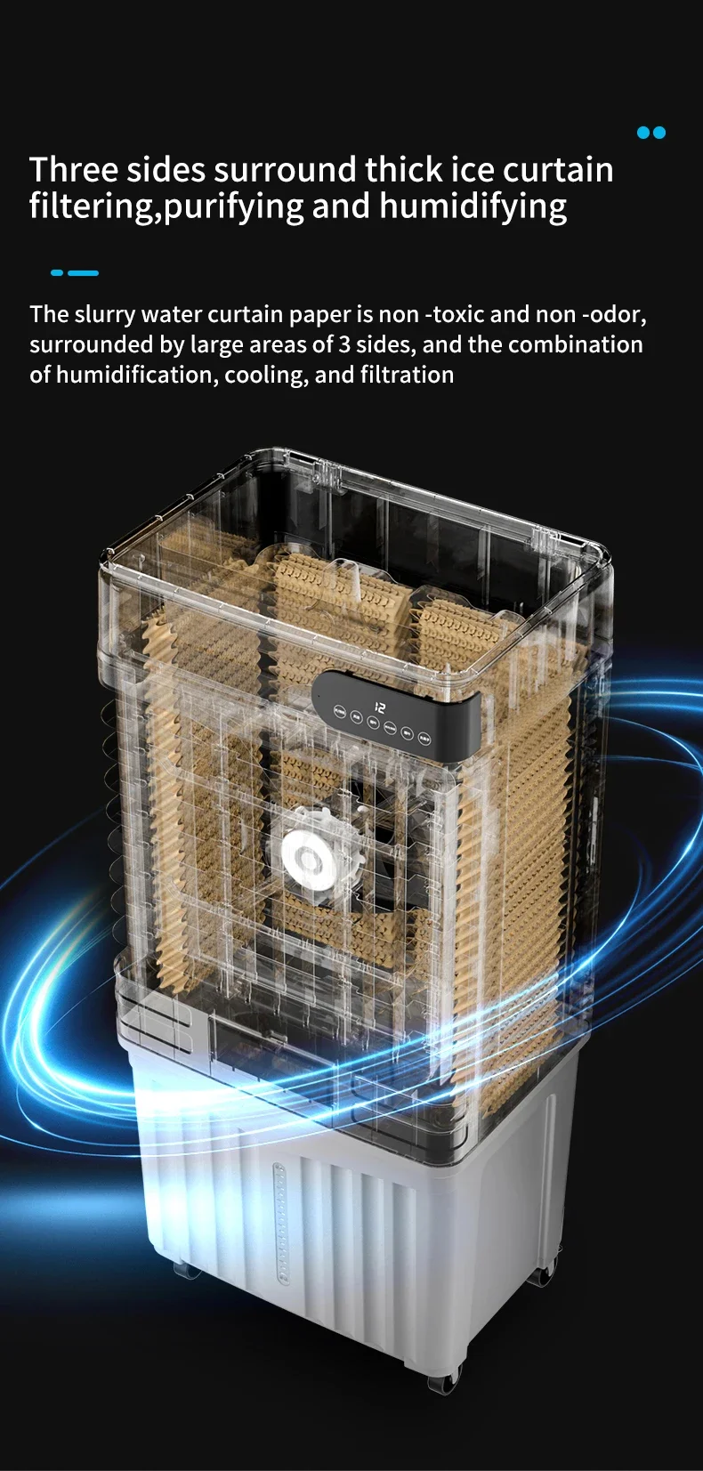 Remote Control Air Cooler, 30L, Plastic - detail 24